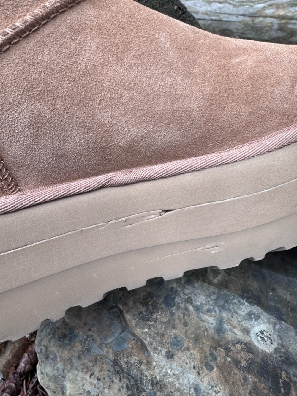 UGG Chestnut Suede Platform Mini Booties - Picture 6 of 15